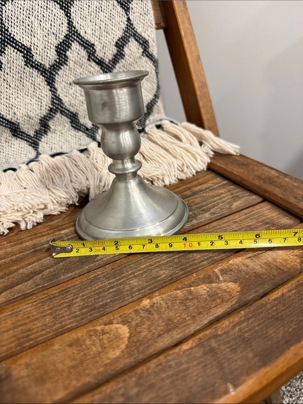 Vintage Leonard Genuine Pewter Weighted Candlestick Holder 5” Made in Bolivia